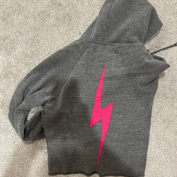 Aviator Nation grey hoodie with neon bolt - Picture 2 of 3